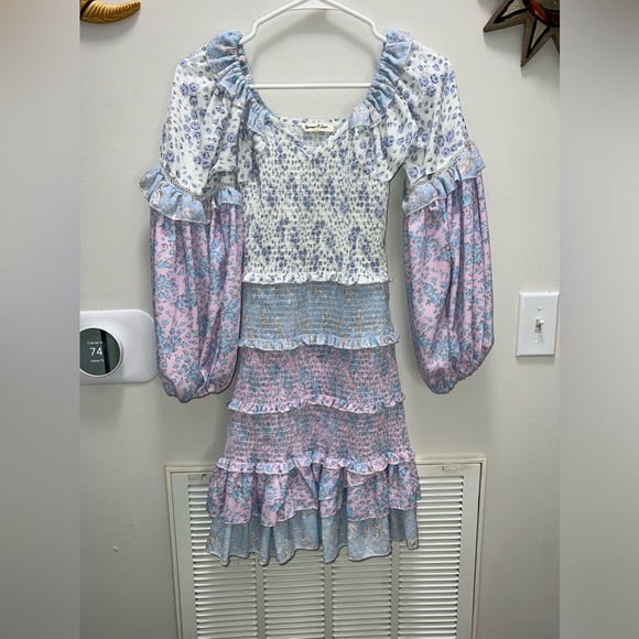 *sold*Yvonne & Love Boho Ruffled Tiered Mini Dress - Picture 3 of 11